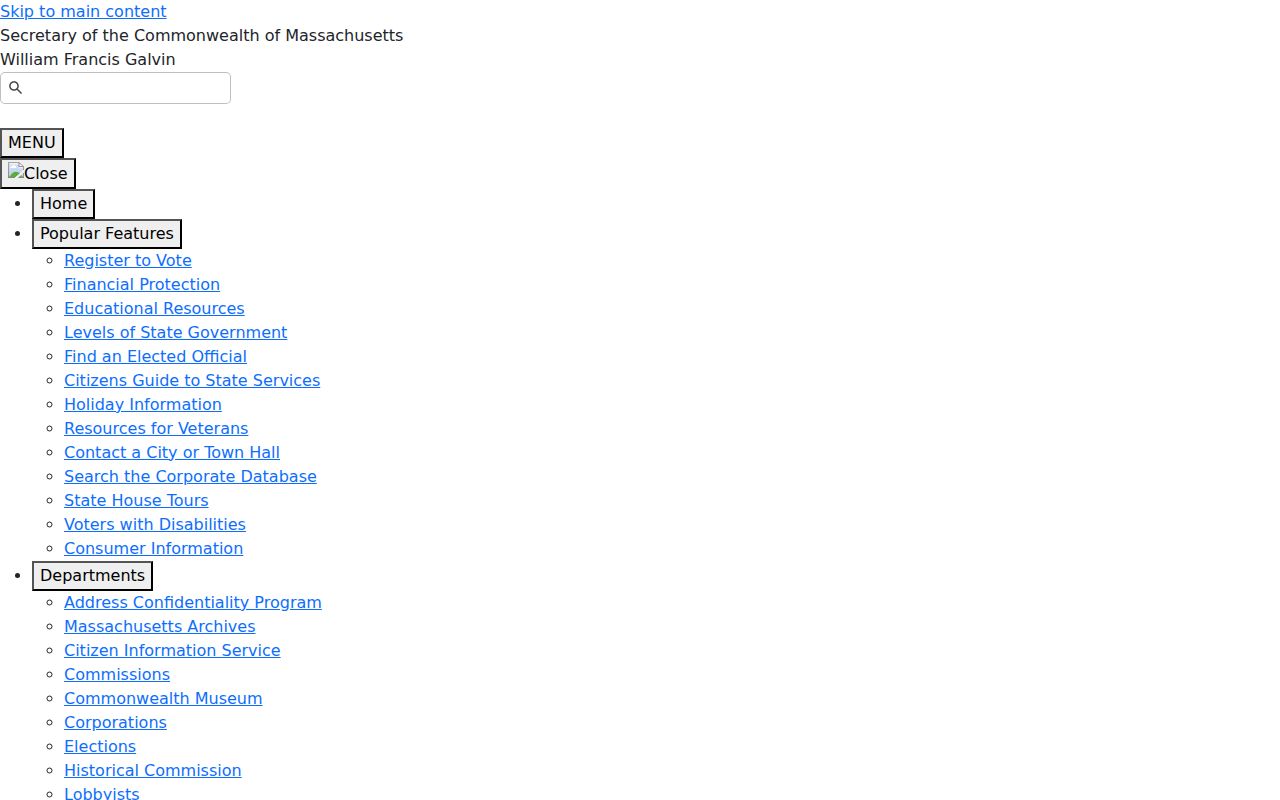 Massachusetts Archives public research-service information